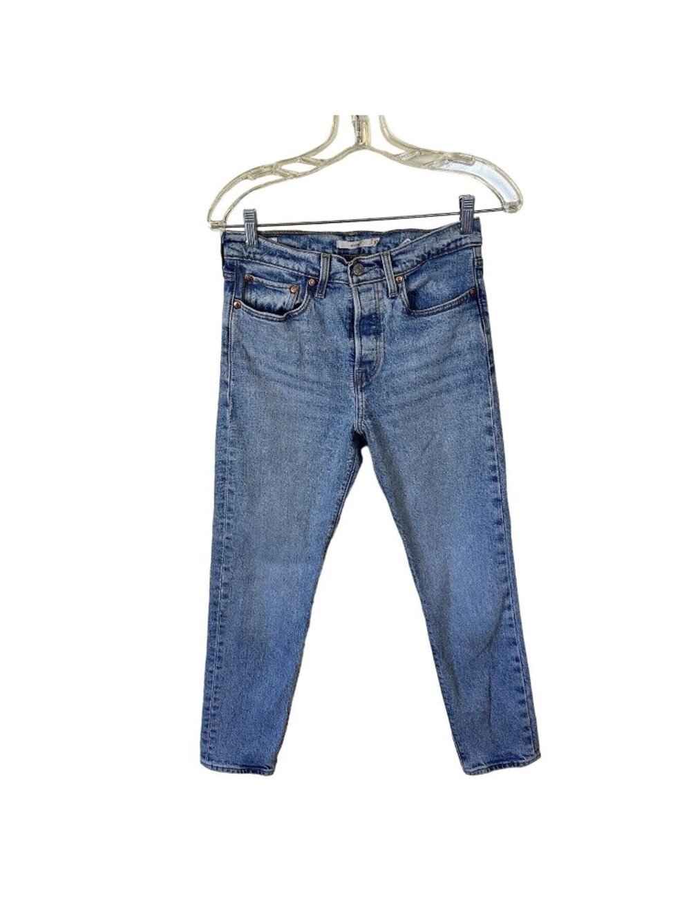 Levis Jeans Womens 26 Wedgie Taper Button Fly Light Wash Blue High Rise